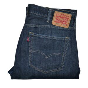 Levis 505 Regular Fit Jeans Men's Size 38x30 Straight Leg Blue Dark Rinse Denim